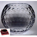 Raleigh Golf Rose Bowl on a Rosewood Base - Lead Crystal (9 3/8"x8"x8")
